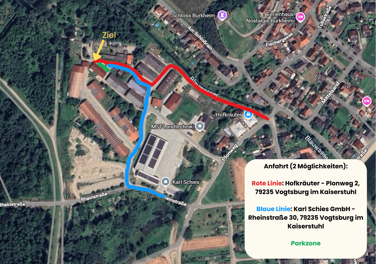 Anfahrtskarte – Burkheim am Kaiserstuhl